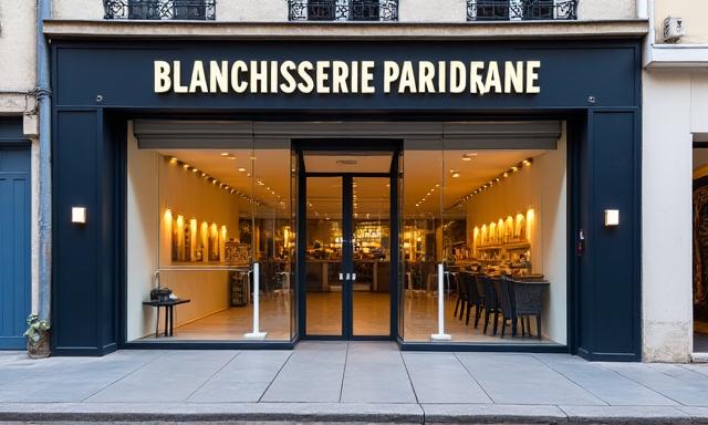 Façade moderne de Blanchisserie Parisienne